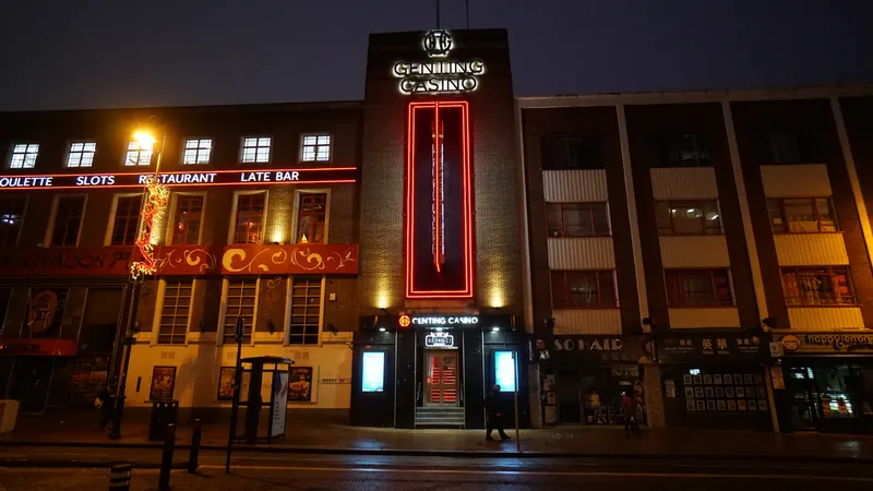 Genting Casino Birmingham Chinatown exterior at night