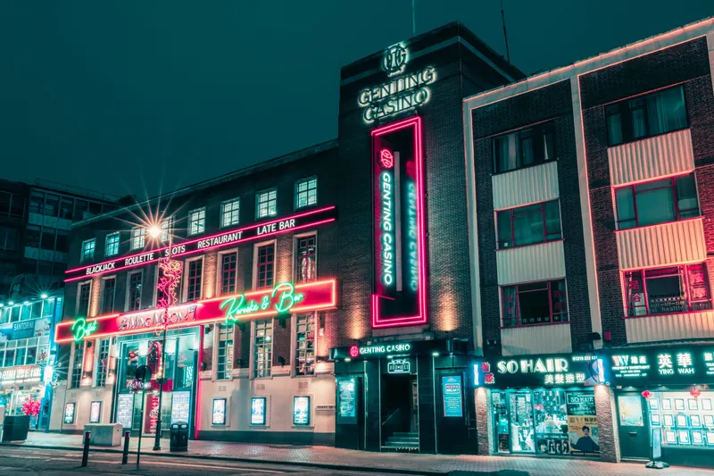 Genting Casino Birmingham Chinatown exterior at night