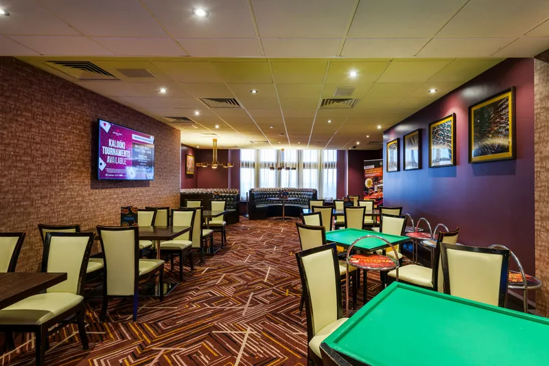 Dining and pool table area inside Genting Casino Blackpool