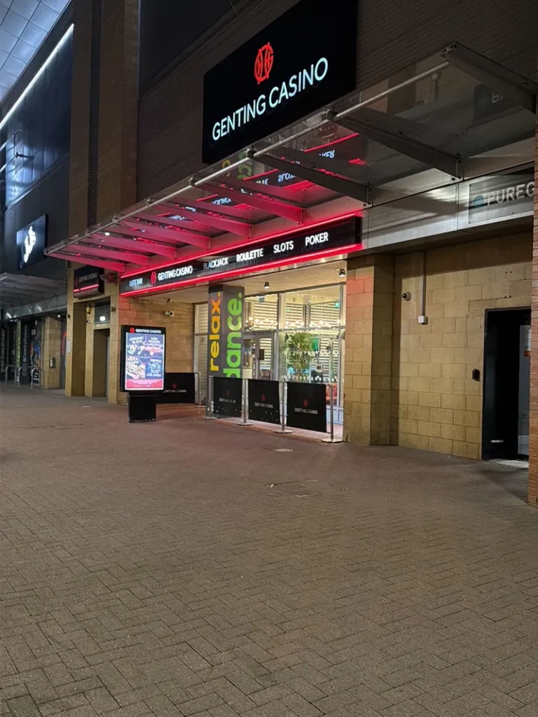 Genting Casino Coventry entrance at night