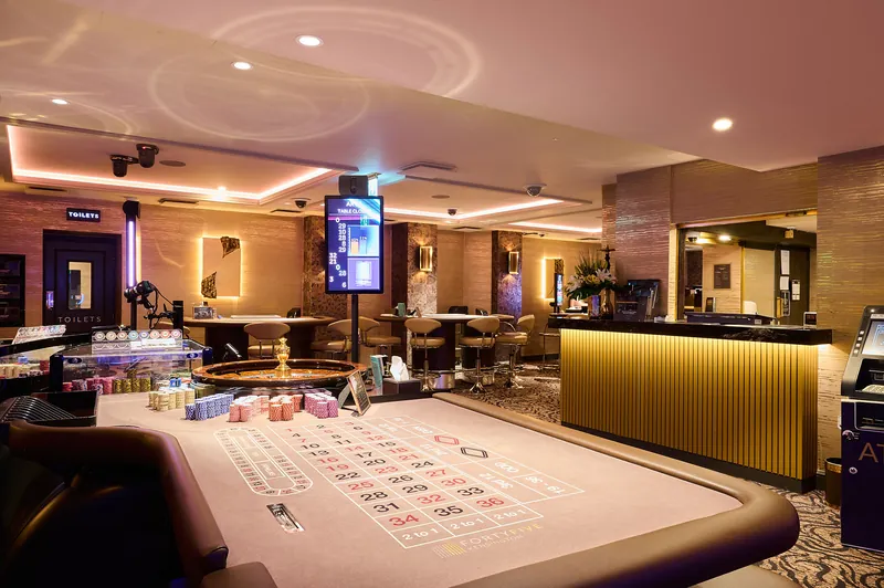 Roulette table and reception inside Genting Casino Cromwell Road