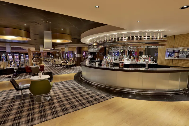 Curved bar inside Genting Casino Fountain Park