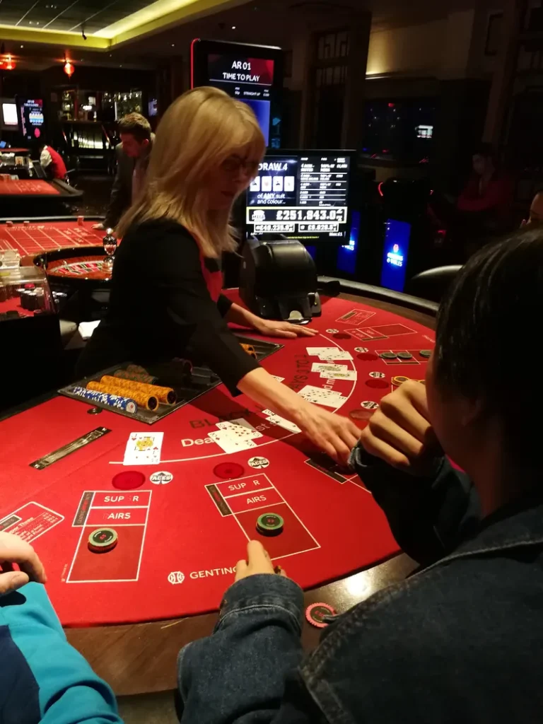 Blackjack table inside Genting Casino Glasgow
