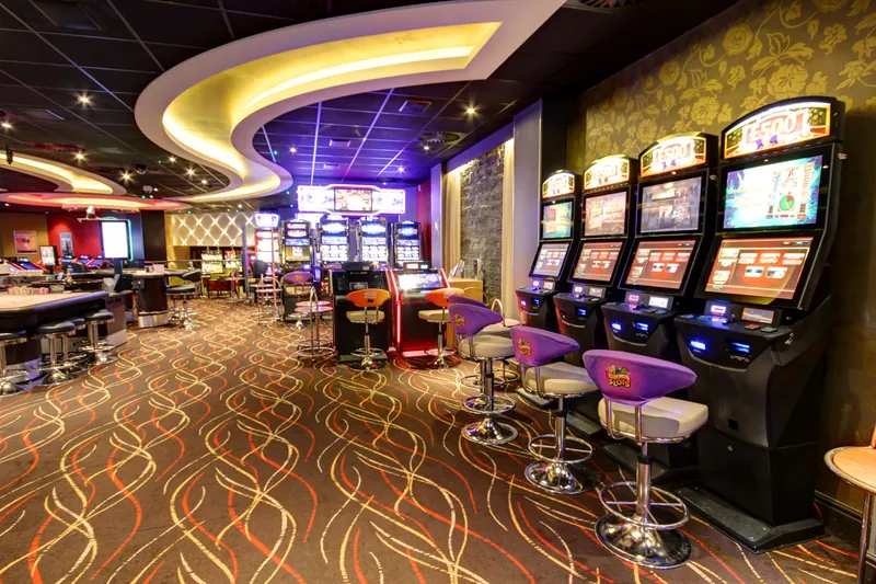 Gaming floor with slot machines at Genting Casino Liverpool