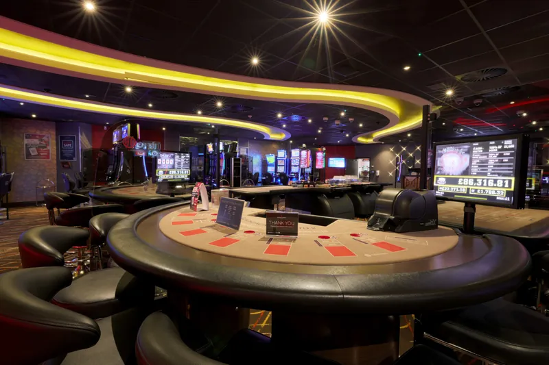 Roulette table and gaming area at Genting Casino Liverpool