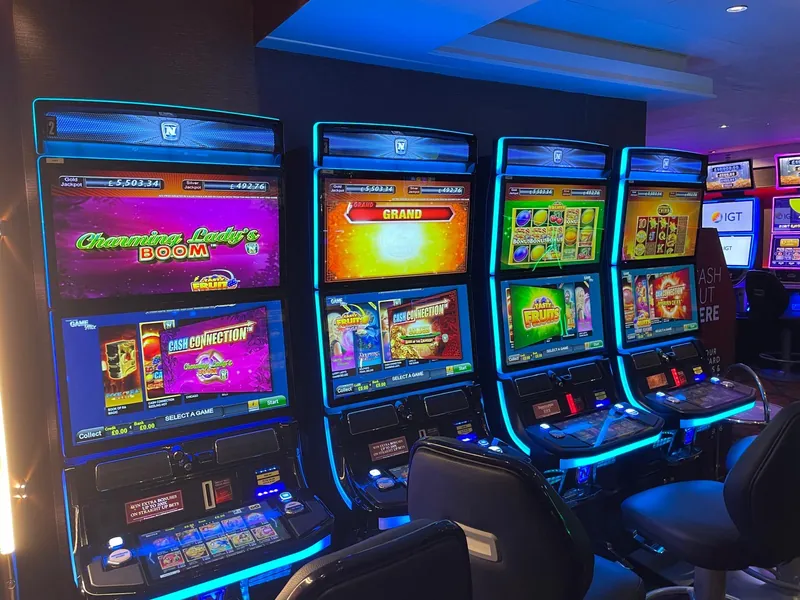 Close-up of slot machines at Genting Casino Liverpool