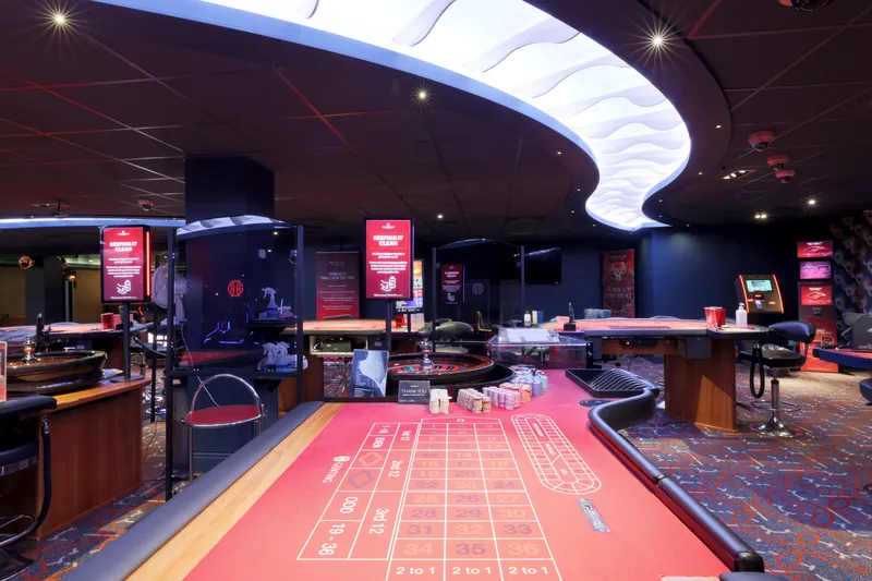 Roulette and card tables at Genting Casino Luton