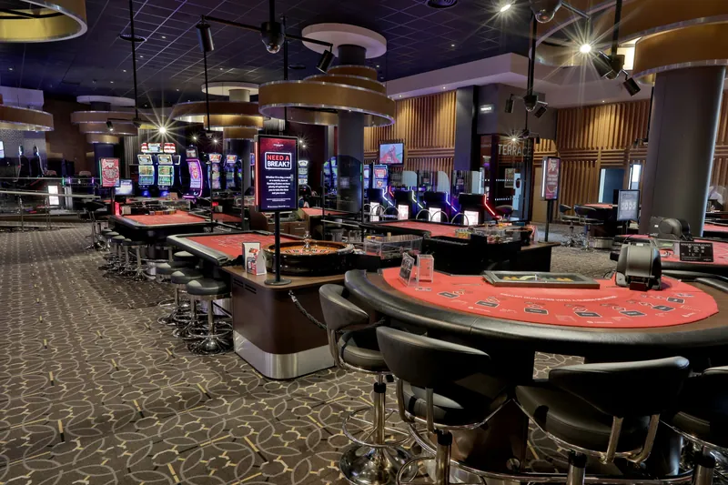 Gaming tables inside Genting Casino Riverlights Derby