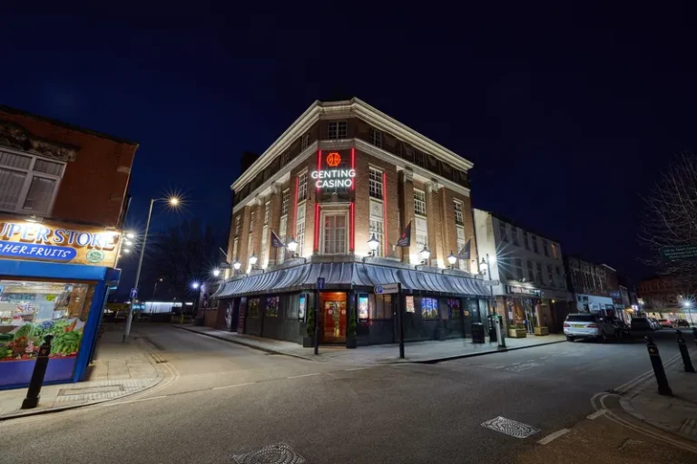 Genting Casino Stockport exterior at night