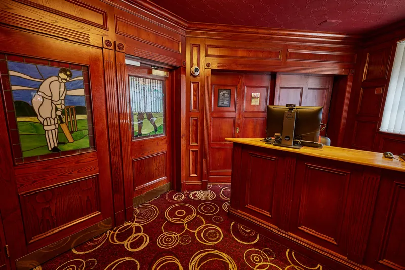 Wood-panelled reception at Genting Casino Stockport