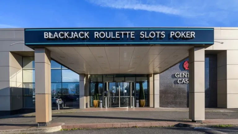 Entrance to Genting Casino Stoke with blackjack roulette slots and poker sign