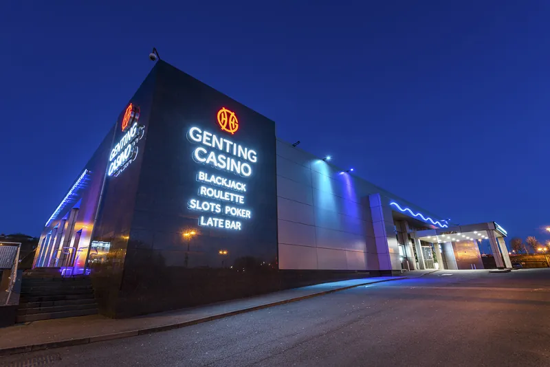 Genting Casino Stoke exterior at night