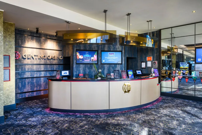 Reception desk inside Genting Casino Stoke