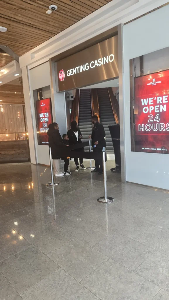 Genting Casino Stratford entrance inside Westfield