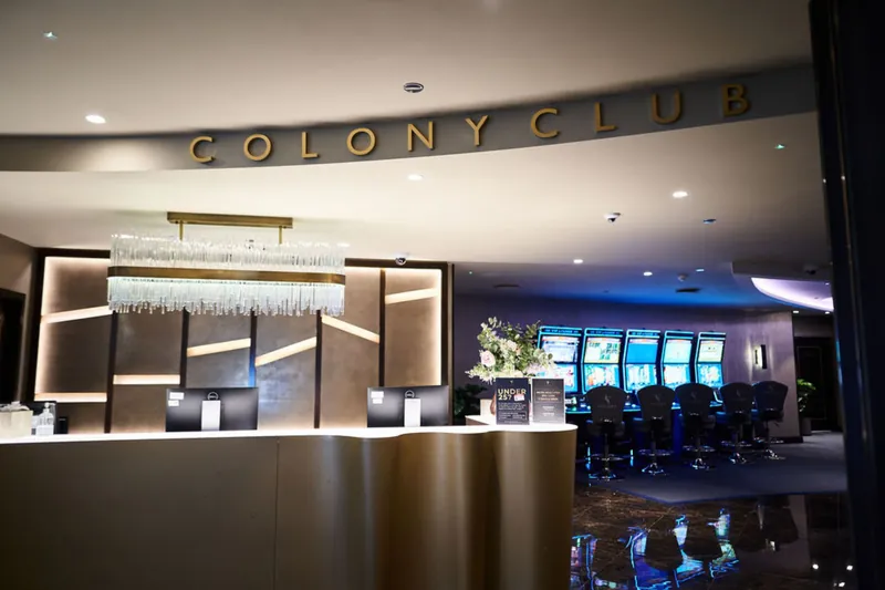 The Colony Club interior with reception and slots