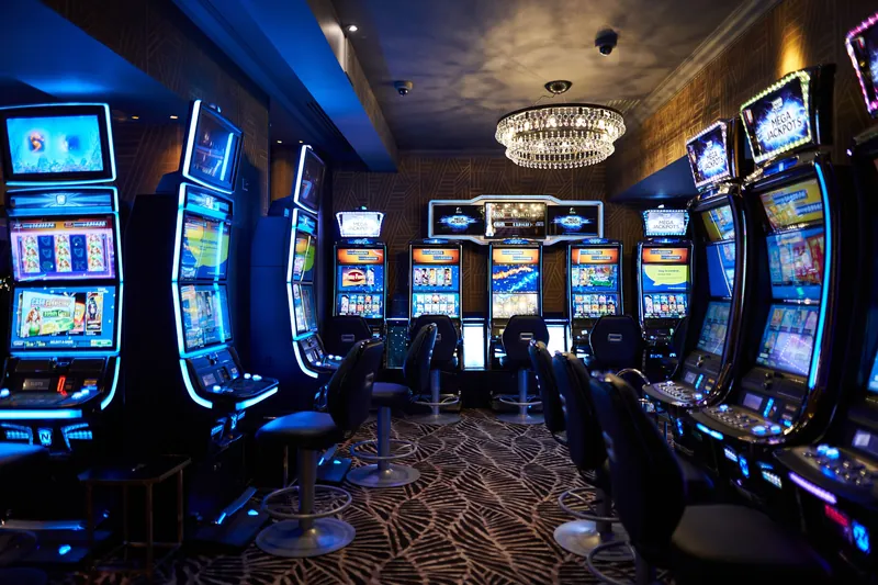 Slot machines inside The Palm Beach Casino