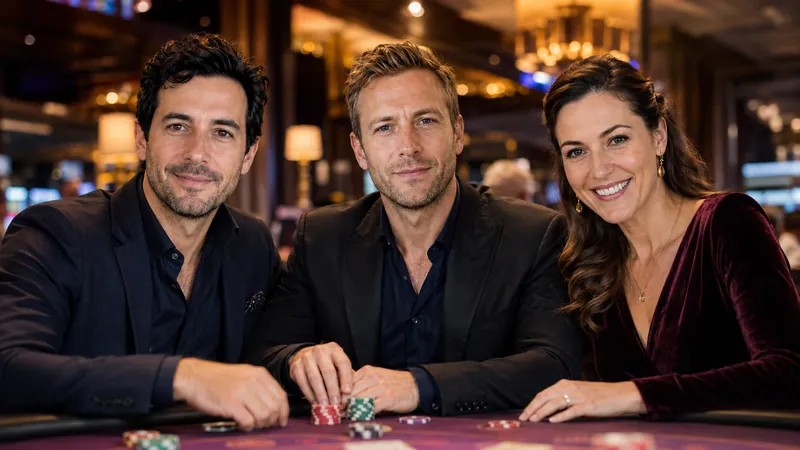 UK casino experts team smiling at a table games area in a British casino