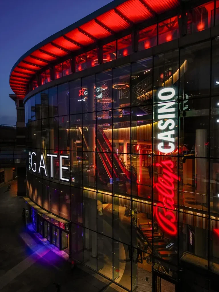 Glass facade of Bally's Casino Newcastle