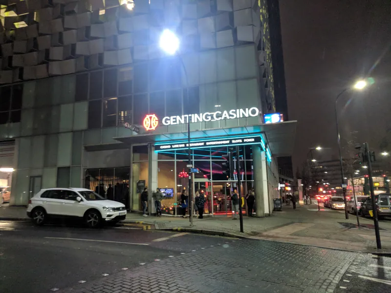Casino exterior at night at Genting Casino Sheffield
