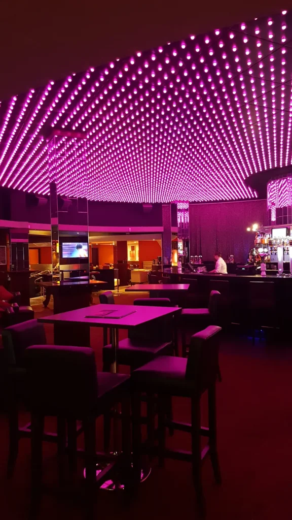 Pink-lit interior at Grosvenor Casino Aberdeen