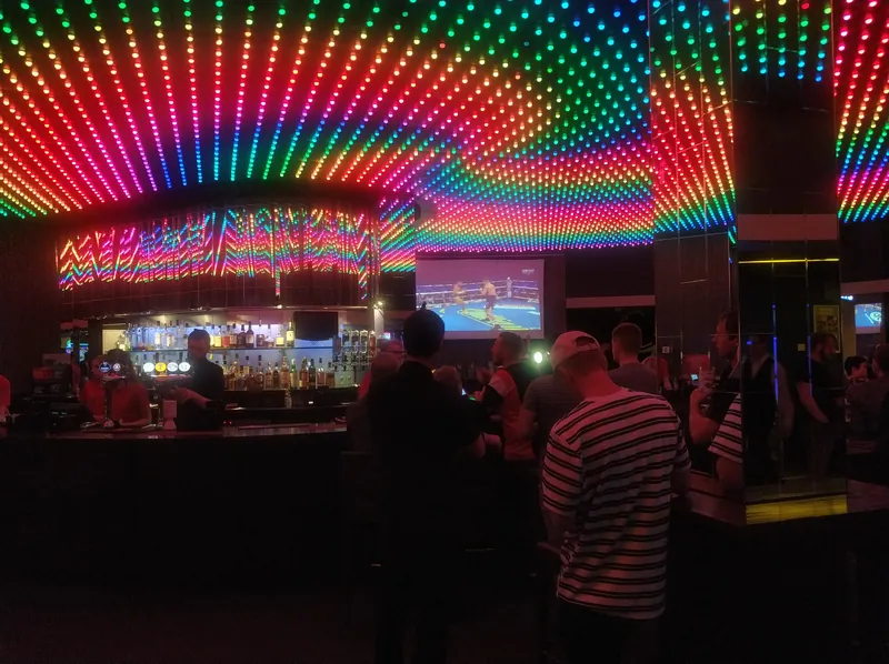 Rainbow-lit bar at Grosvenor Casino Aberdeen