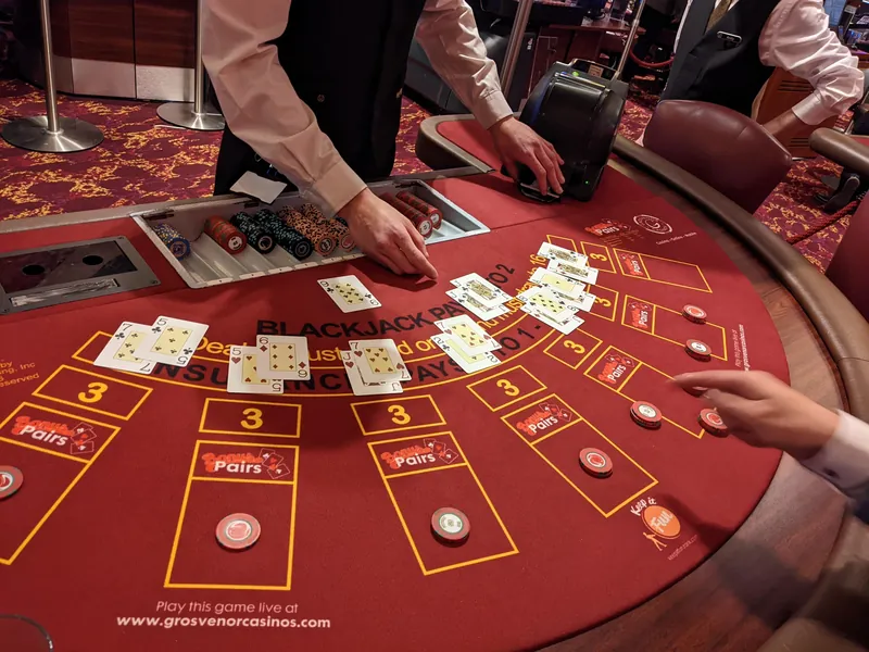 Blackjack table at Grosvenor Casino Blackpool