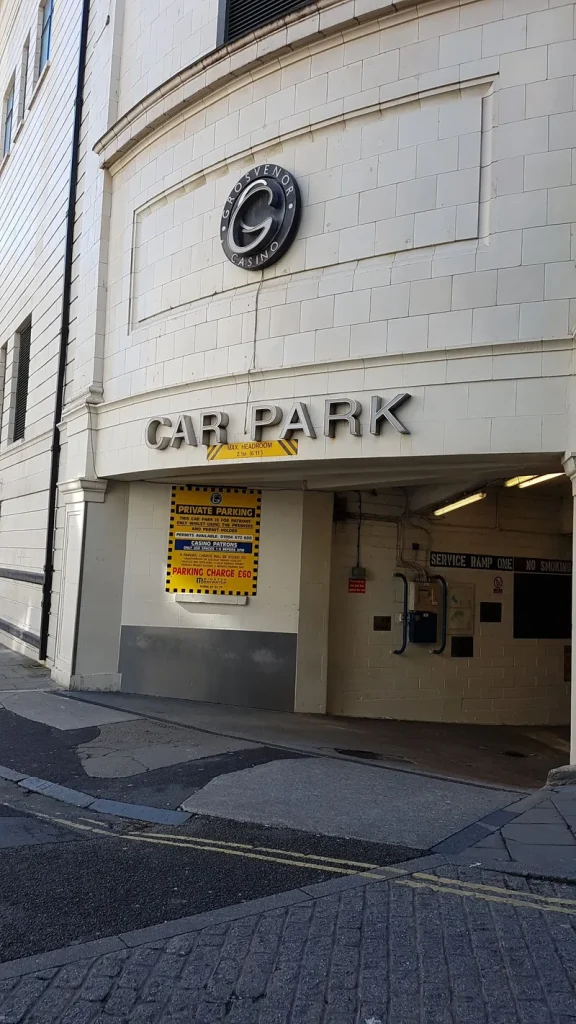 Car park entrance at Grosvenor Casino Brighton