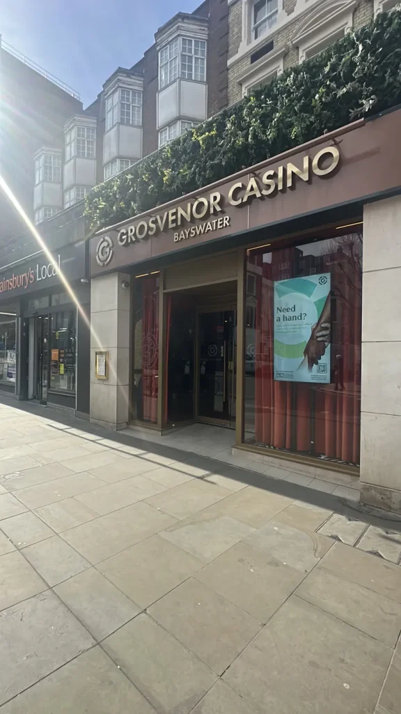Casino exterior in daylight at Grosvenor Casino London Bayswater