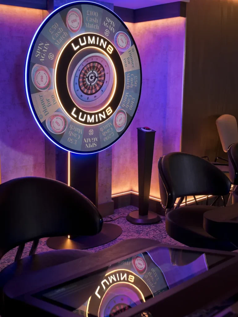 Prize wheel at Grosvenor Casino London Gloucester Road