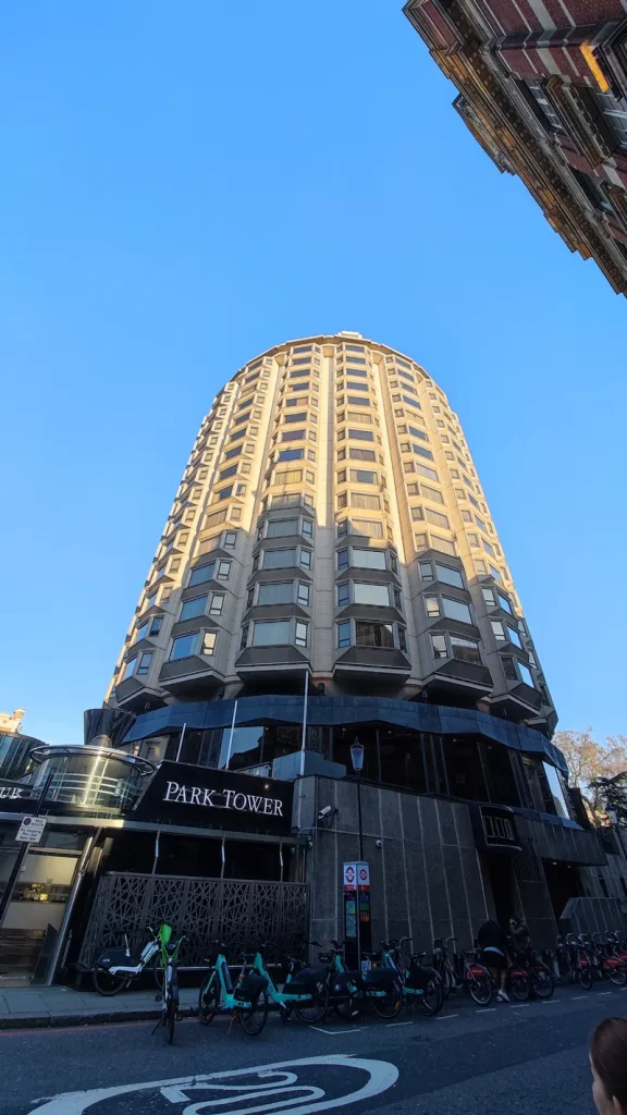 Street view of the casino at Grosvenor Casino London Park Tower