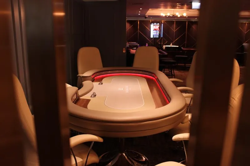 Poker table at Grosvenor Casino London The Barracuda