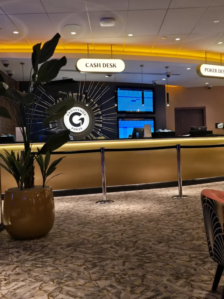 Cash desk at Grosvenor Casino London The Victoria