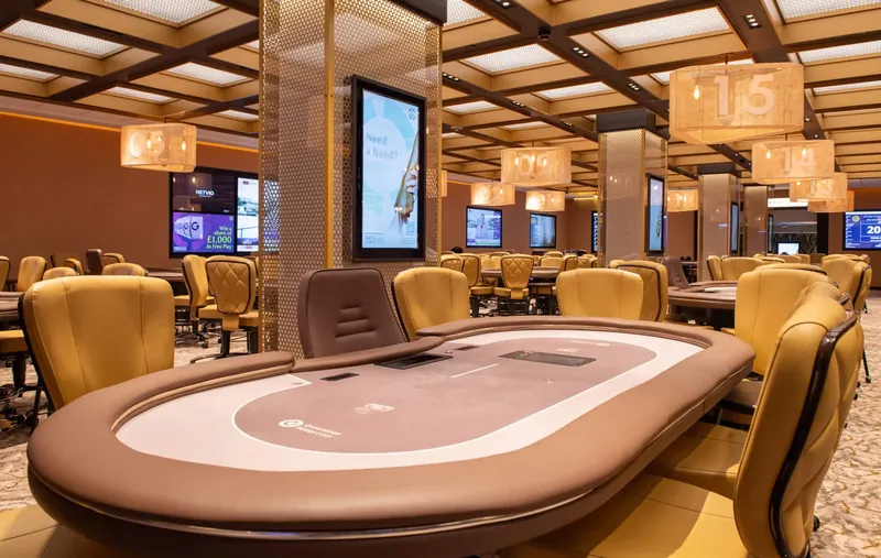 Gaming tables at Grosvenor Casino London The Victoria