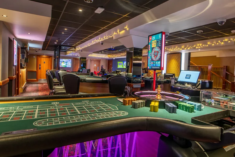 Gaming tables at Grosvenor Casino Manchester Soames