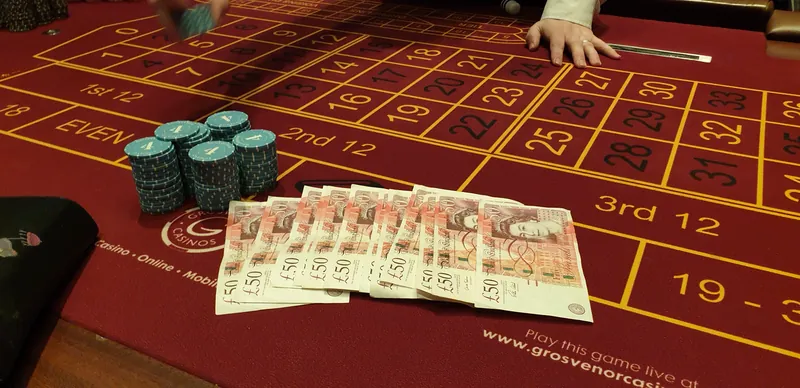 Roulette chips at Grosvenor Casino Newcastle