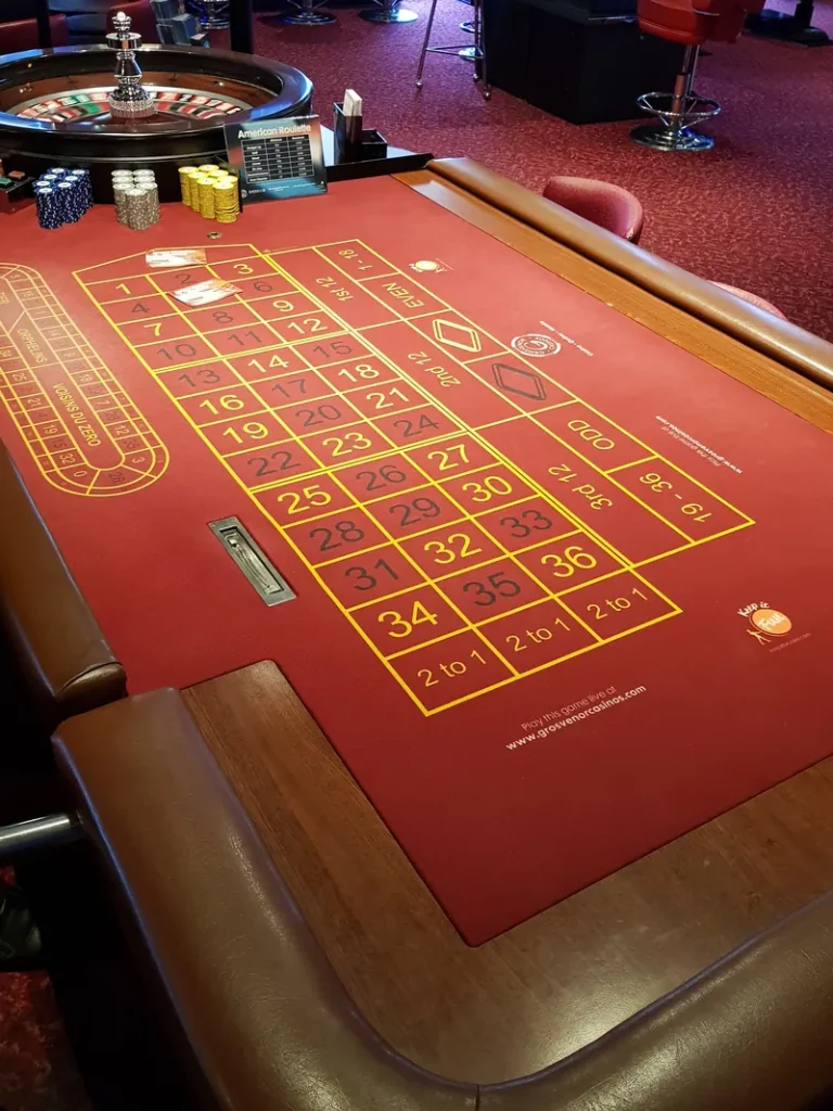 Roulette table at Grosvenor Casino Plymouth