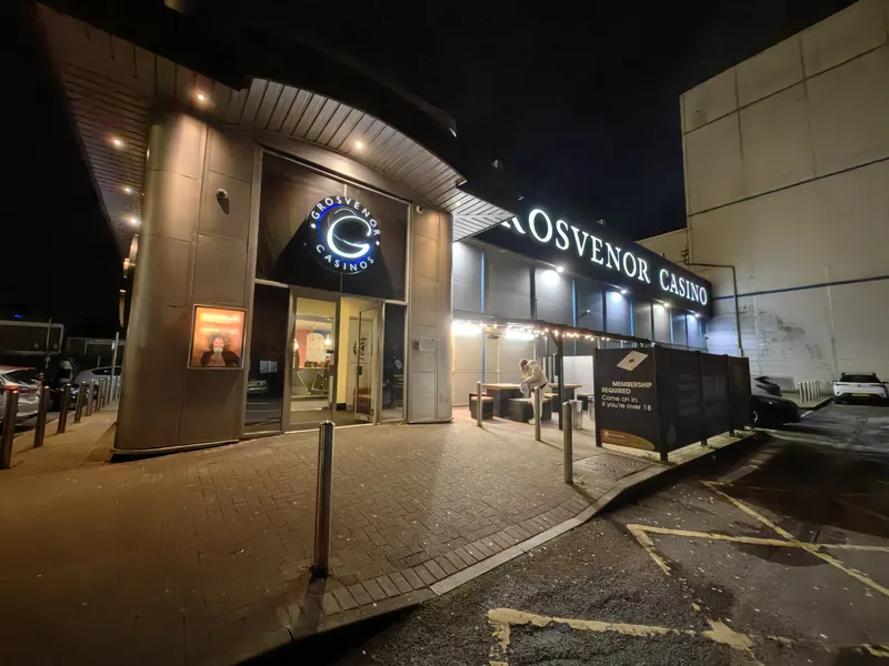 Night exterior of Grosvenor Casino Southampton
