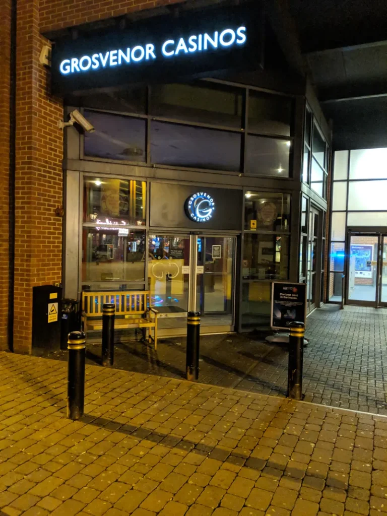 Entrance at night to Grosvenor Casino Sunderland