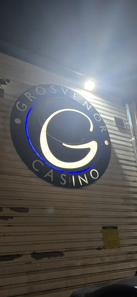 Exterior sign of Grosvenor Casino Walsall