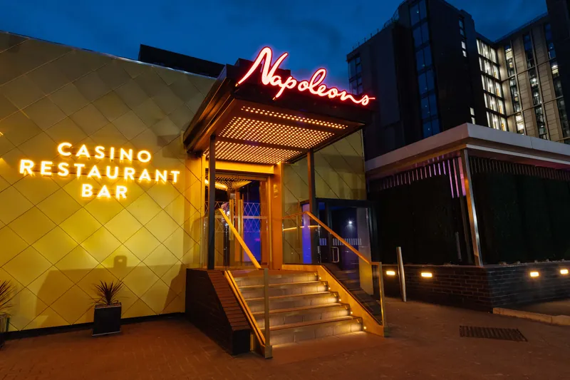 Entrance night to Napoleons Casino Leeds