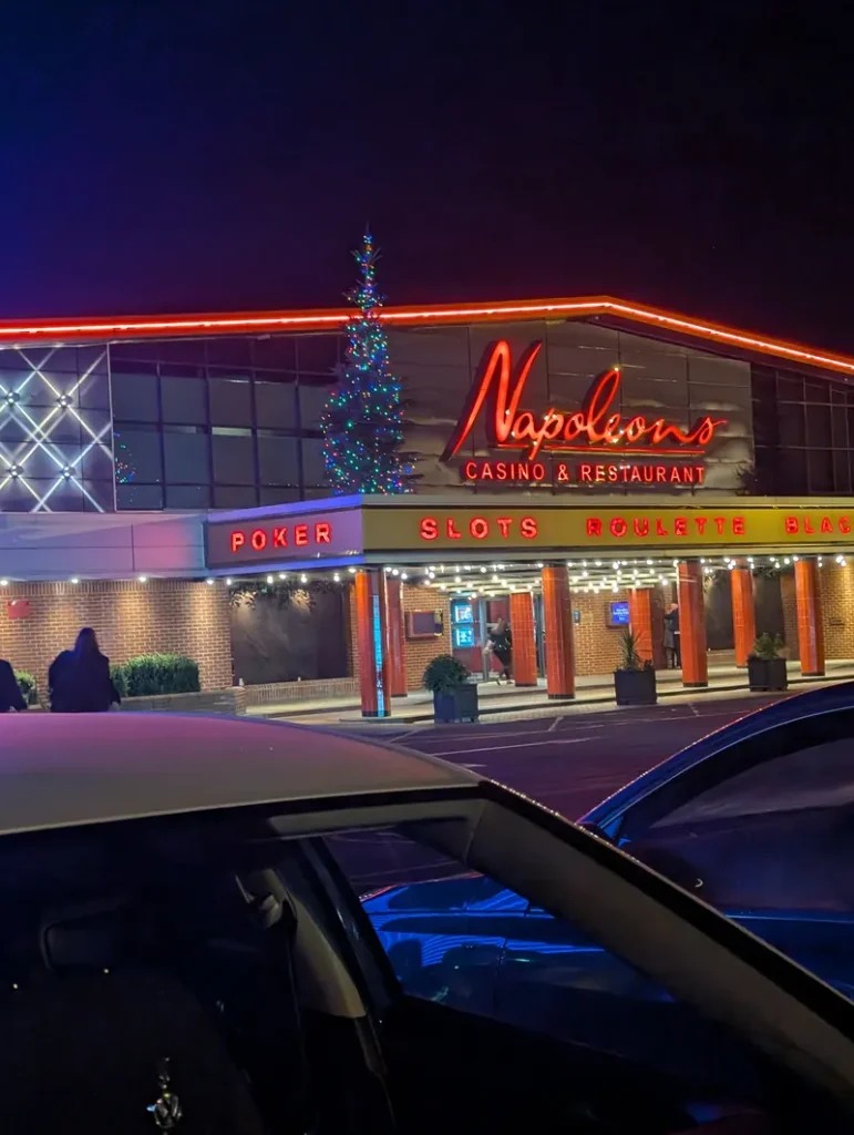 Night exterior of Napoleons Casino Sheffield