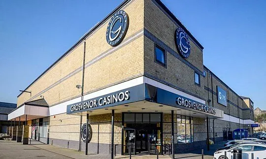 Welcome sign inside Grosvenor Casino Huddersfield